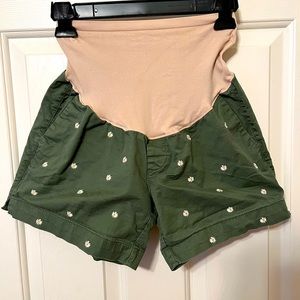Old Navy Maternity Shorts with Embroidered Daisies